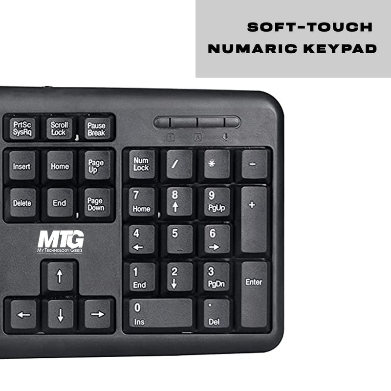 [Australia - AusPower] - MTG Full Size Wired Computer Keyboard, with 5ft USB-A Cable, 104-keys, Foldable Legs and noiseless Key, Compatible with PC, Laptop and Windows 7/8/10/11 