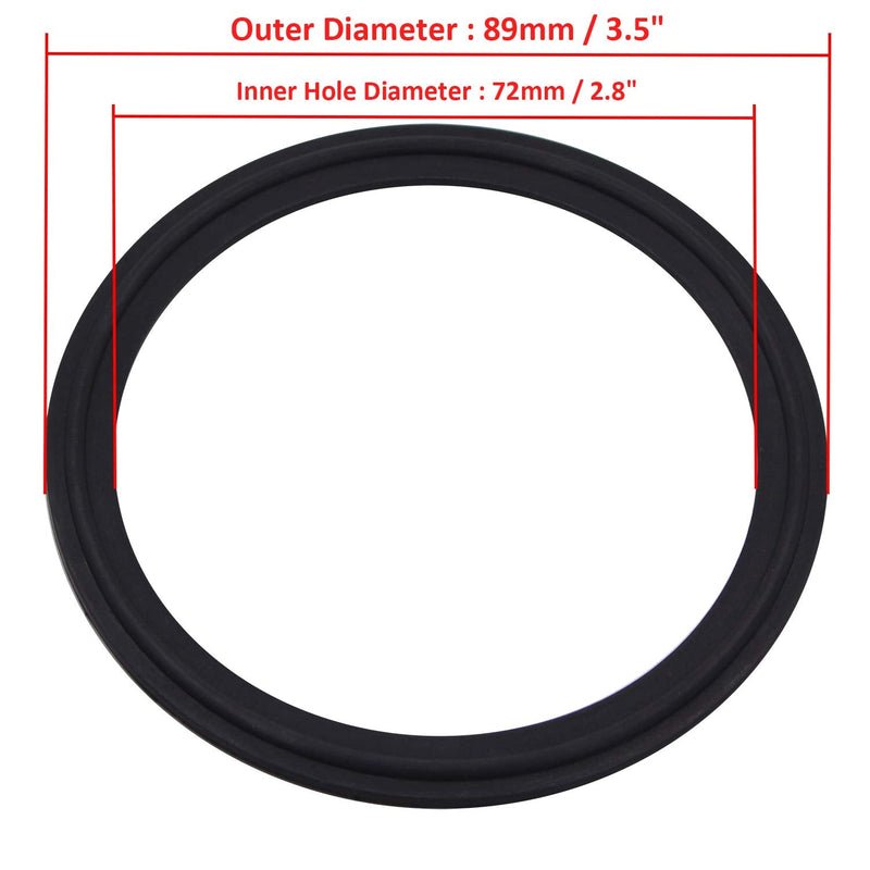 [Australia - AusPower] - DERNORD 3 Inch FKM Rubber Gasket Tri-clamp O-Ring Fits Sanitary Tri-Clover Type Ferrule (Pack of 5) 