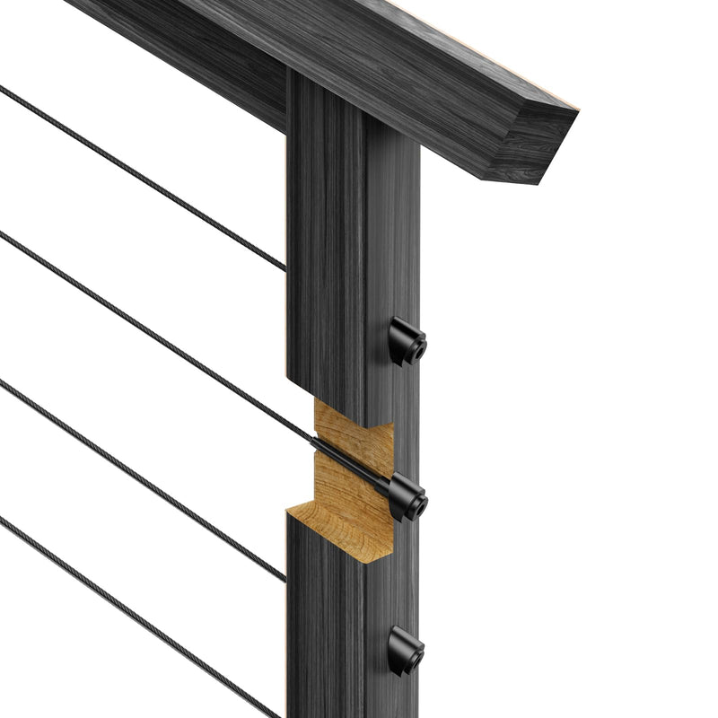[Australia - AusPower] - BLIKA 20 Pack 5/16" ID Black Angle Washers for Cable Railing Posts, Stainless Steel 30 Degree Black Angle Beveled Washer for 1/8", 3/16" Invisible Cable Railing Hardware, Cable Railing Angled Washer 