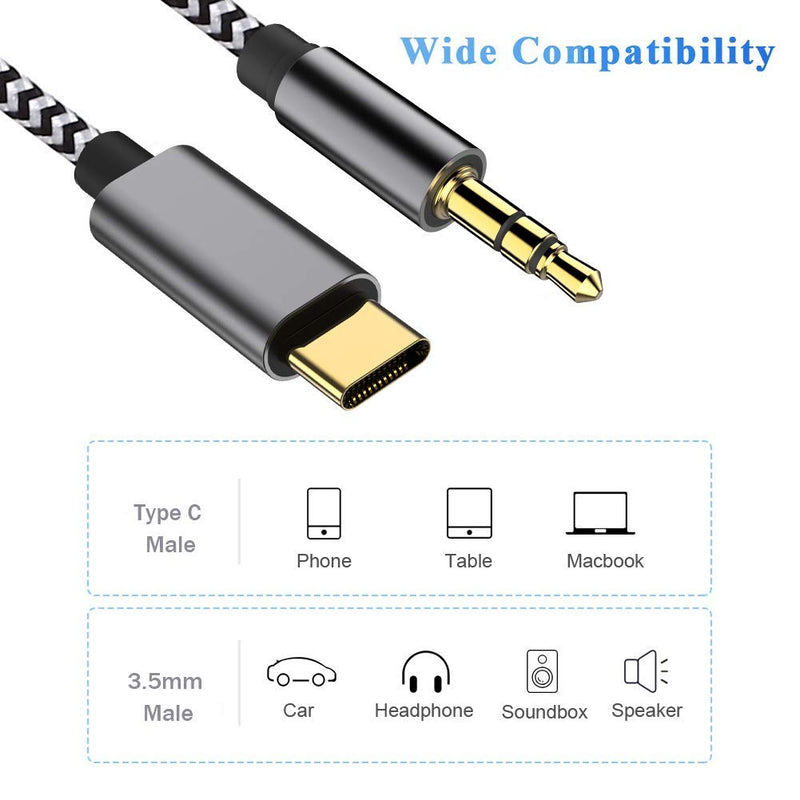 [Australia - AusPower] - USB C aux Cord for Samsung s21 Audio Jack usbc to aux Cord Headphone Adapter for Google Pixel 3/4/4 XL, Moto Z, Samsung Galaxy S20 ultra/S20+/S20/S10+/S9+/Note 10+/10 -1m… White 