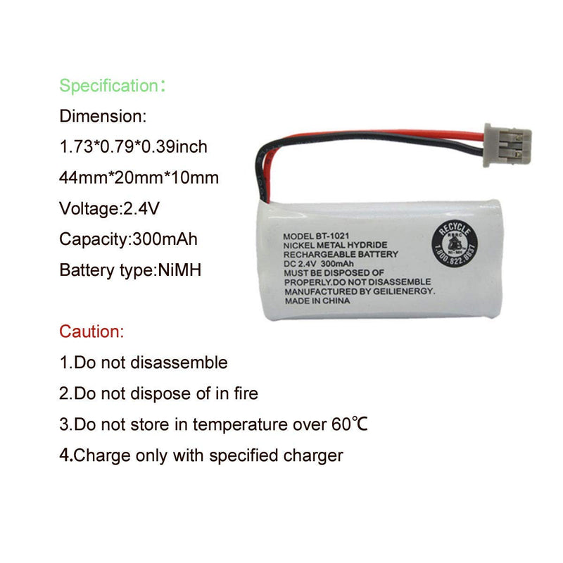 [Australia - AusPower] - 2 Pack BT-1021 BBTG0798001 Compatible for Uniden BT1008 BT-1008 BT1016 BT-1016 with 8 Pack NiCd AA Rechargeable Batteries for Solar Lights 