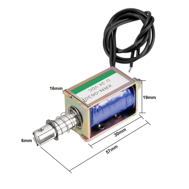 [Australia - AusPower] - uxcell DC 24V 10N 10mm Stroke Push Pull Type Open Frame Solenoid Electromagnet XRN-0630T 