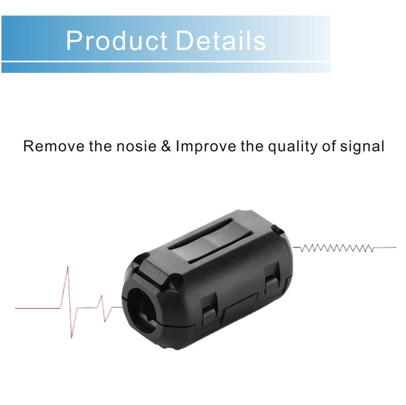 [Australia - AusPower] - iSKUKA [Pack of 10] Ferrite Beads Clip - on Design for HDMI Cable USB Cable Noise EMI RFI Suppressor Ferrite Core Ferrite Ring (5MM) 5MM 