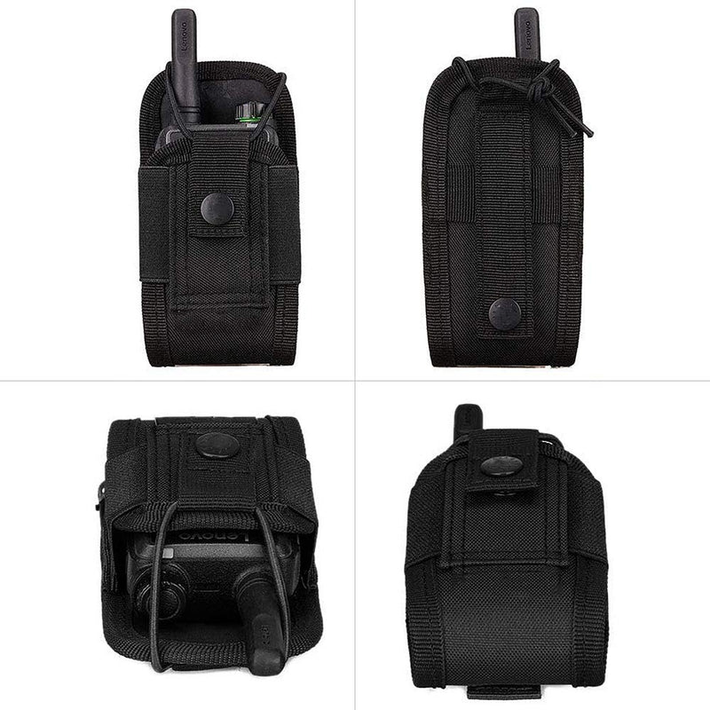 [Australia - AusPower] - abcGoodefg Molle Radio Holder Walkie Talkie Pouch Case for Duty Belt Radio Holster Tactical Hunting Intercom Bag (1 Pack, Black) 