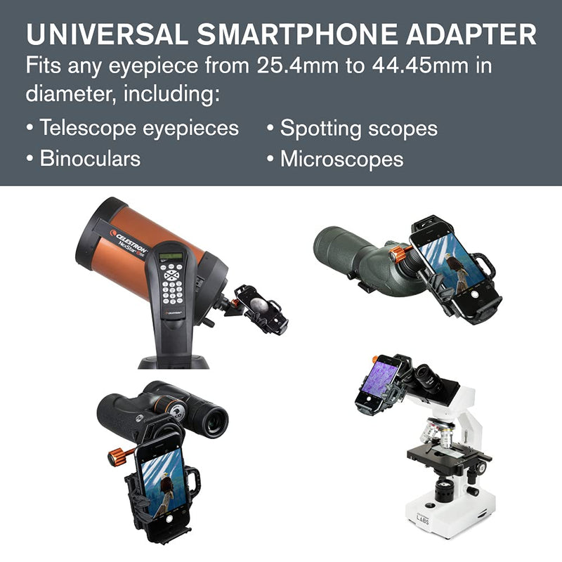 [Australia - AusPower] - Celestron - NexGO 2-Axis Universal Smartphone Adapter - Digiscoping Smartphone Adapter - Capture Images and Video Through Your Telescope or Spotting Scope NeXGO 2-Axis Smartphone Adapter 