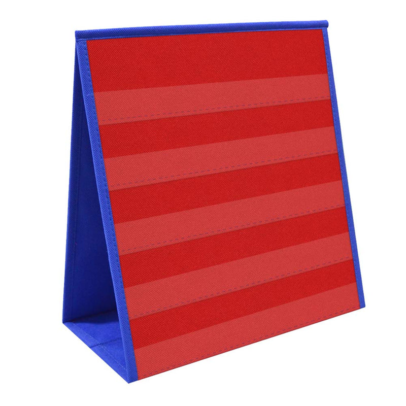 [Australia - AusPower] - VNOM Small Pocket Chart Table Top Double Sided Sentence Strips Pocket Chart Foldable & Self-Standing for Classroom or Home (13”x12”,Blue+Red) 