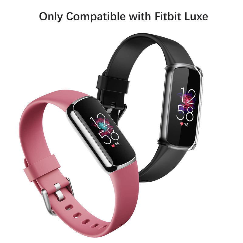 [Australia - AusPower] - Mixblu 2-Pack Screen Protector Case Compatible with Fitbit Luxe,Protective Shield Cover Bumper,Screen Saver Guard Accessories for Luxe Smartwatch(Black, Clear) Black/Clear 