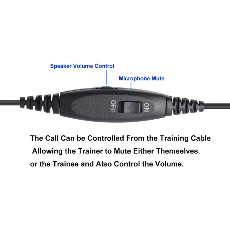 [Australia - AusPower] - Call Center Headset Quick Disconnect Cable Y Splitter Adapter Trainer Cable for Training Center Compatible with Plantronics QD headsets Splitter Cable Connector 