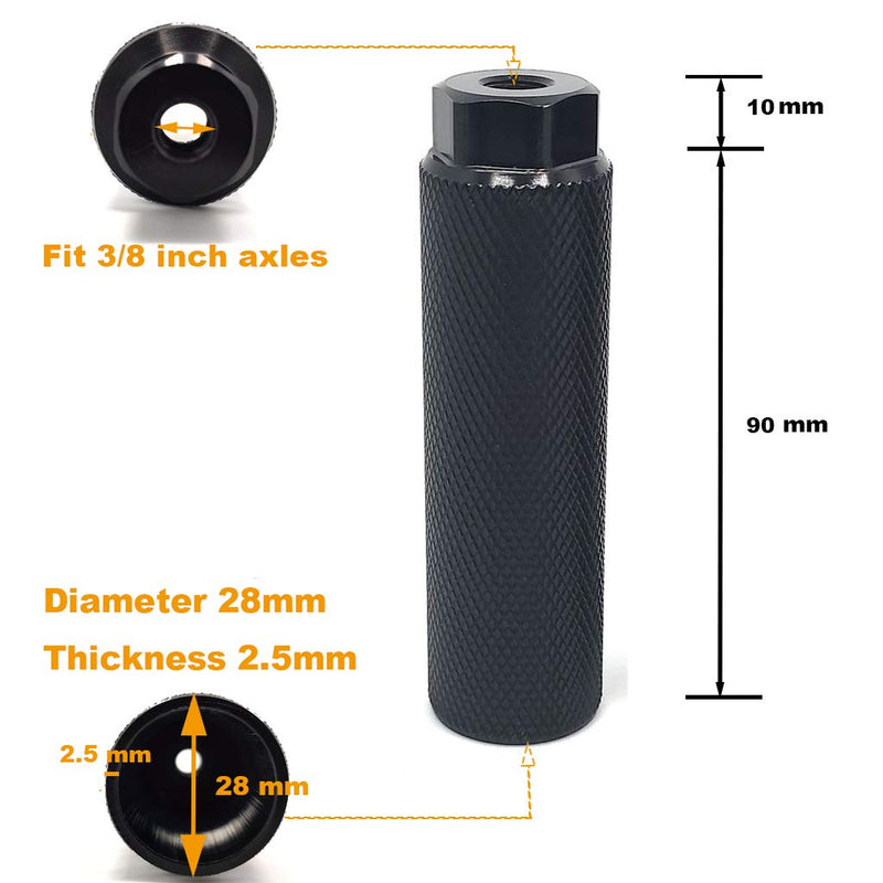 [Australia - AusPower] - Mantain 4 PCS Bike Foot Pegs, 4 inch Length Aluminum Alloy Cylinder Anti-Skid Fit 3/8 inch Axles 