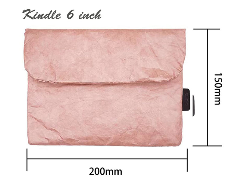 [Australia - AusPower] - Vintage/Retro Style Tyvek Paper Tablet Sleeve Case, Bag, Pouch for Kindle 6 inch, Kindle Oasis 7 inch Sleeve Case, Water Repellent, Scrapbooking Stickers Organizer (Kindle 6", Pink) Kindle 6" 