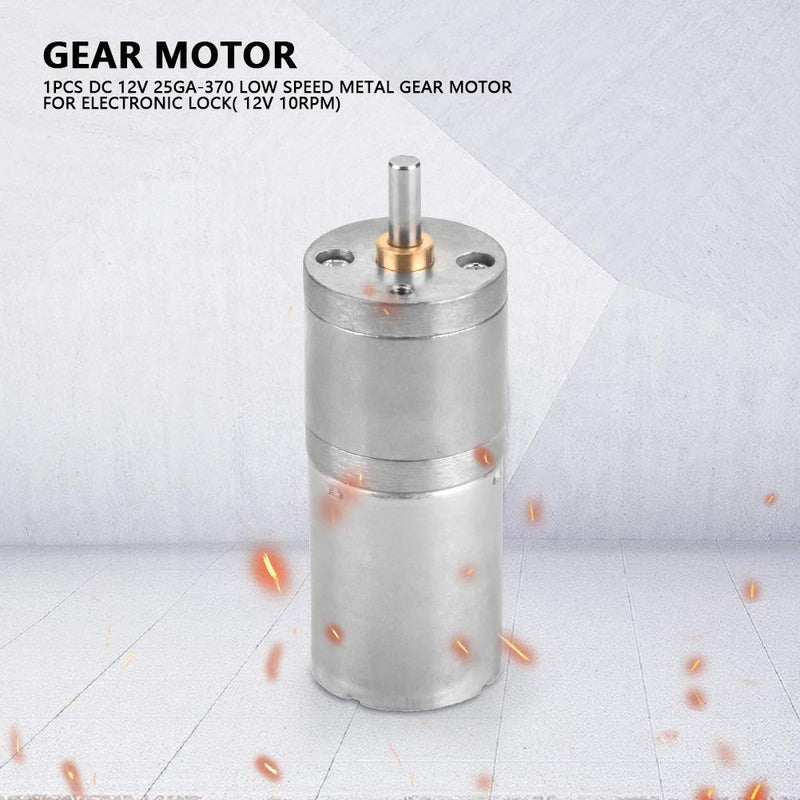 [Australia - AusPower] - 25GA-370 DC 12V Micro Gear Box Motor Speed Reduction Geared Motor for Electronic Lock(10RPM) 10RPM 