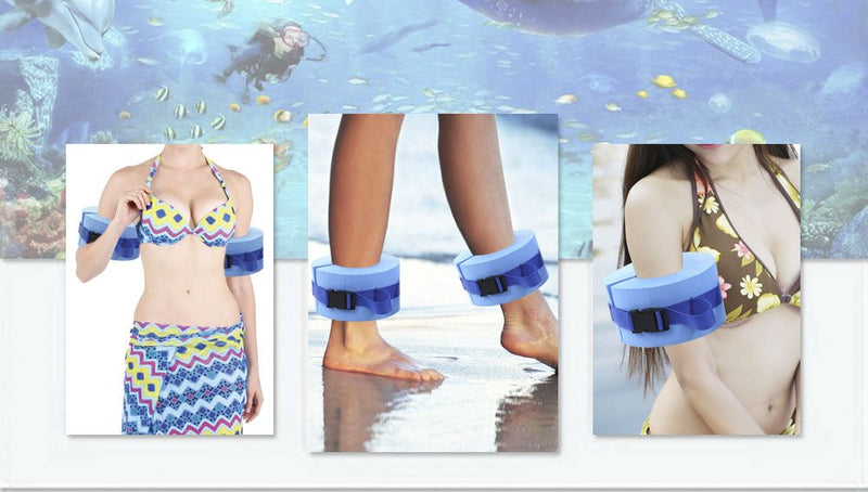 [Australia - AusPower] - Xnferty Foam Swim Aquatic Cuffs, Paired Water Aerobics Float Ring Fitness Exercise Set Workout Ankles Arms Belts with Quick Release Buckle for Swimming Fitness Training 
