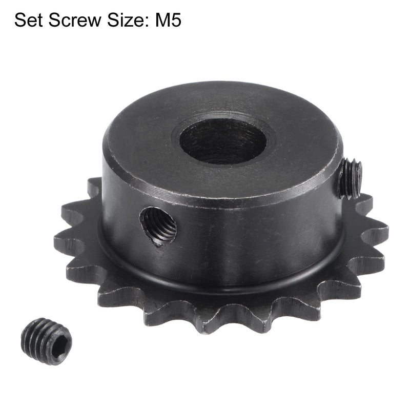 [Australia - AusPower] - uxcell 18 Tooth Roller Sprocket B Type, 25 Chain, Single Strand 1/4" Pitch, 10mm Bore Black Oxide C45 Carbon Steel with Set Screws for ISO 04C 