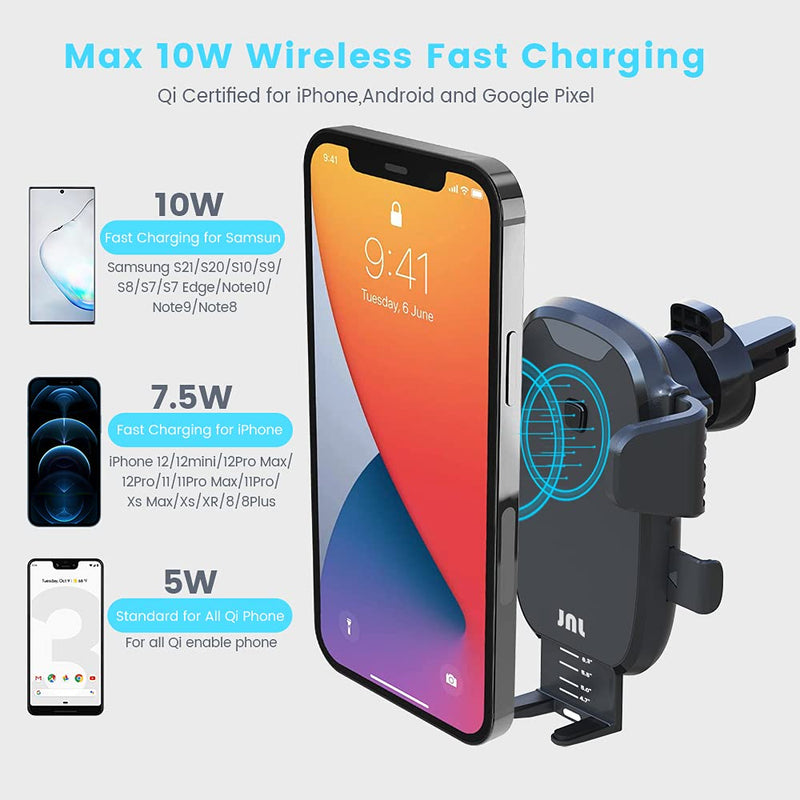 [Australia - AusPower] - JNL Car Wireless Charger Qi Fast Charge Car Mount Universal Vehicle Cell Phone Mount Cradle Compatible with iPhone 13, 12/Mini/11 Pro Max,Samsung S22,S21,S20, Note 20 