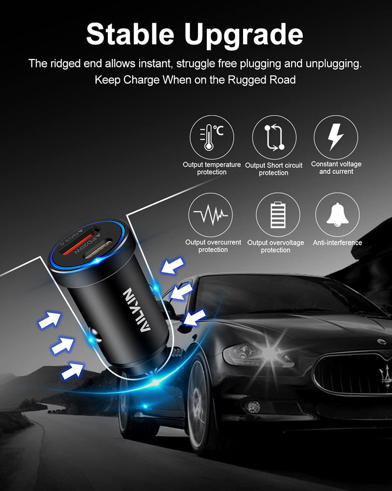 [Australia - AusPower] - iPhone 13 Car Charger, [2Pack/38W] 2 Port Fast Charger Block with USB C& QC 3.0 Power Adapter, PowerPort PD Rapid Charging for iPhone 13 12 11 Pro Max X XR XS, Samsung S22 S22+ Cigarette Lighter Plug 