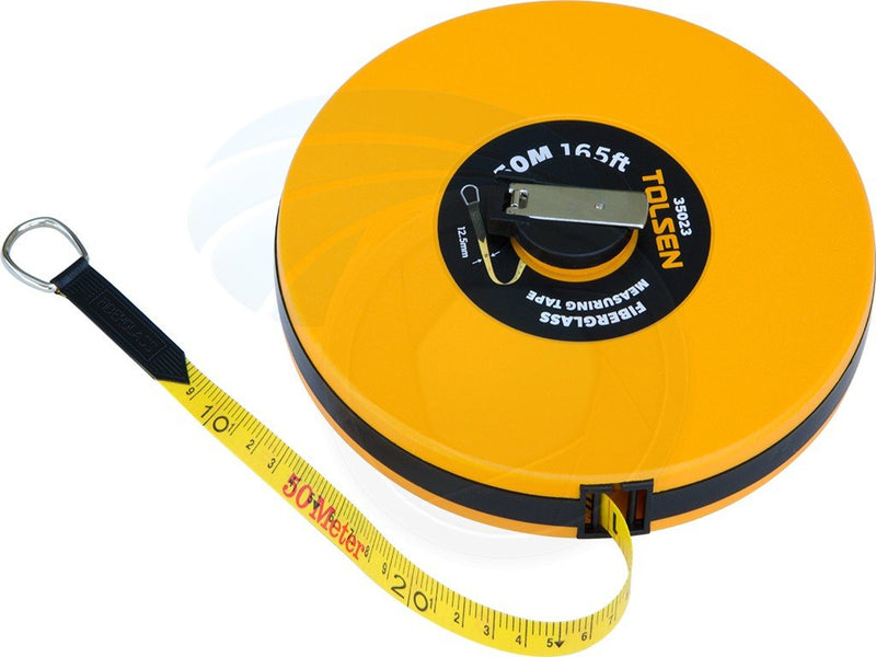 [Australia - AusPower] - 50M 165FT Constriction Imperial Metric Fiberglass Measuring Tape Reel 