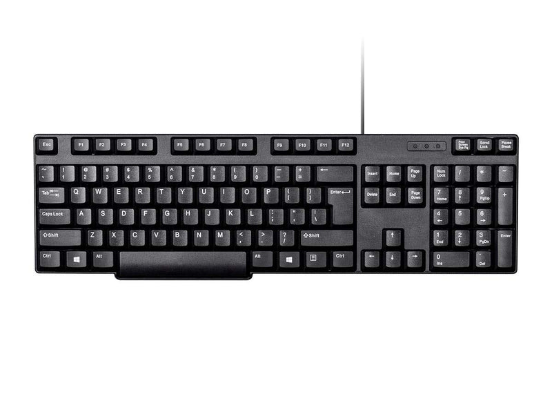 [Australia - AusPower] - Monoprice Essential USB Keyboard - Black, Comfortable Key Action, Ideal Key Layout, Simple Wired Operation, Functional Form Factor 
