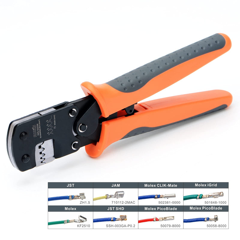 [Australia - AusPower] - IWISS IWS-3220M Micro Connector Pin Crimping Tool 0.03-0.52mm² 32-20AWG Ratcheting Crimper for D-Sub,Open Barrel suits Molex,JST,JAE 