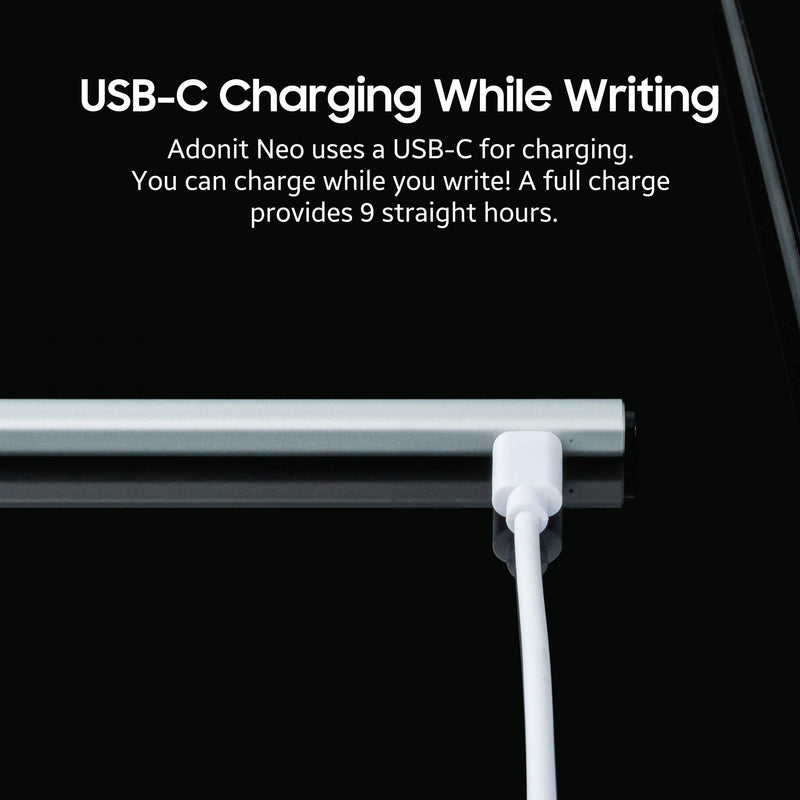 [Australia - AusPower] - Adonit Neo, Magnetically Attachable Stylus Pen for iPad with Palm Rejection, Active Digital Pencil, Compatible with iPad Air 4th/3rd, iPad Mini 6/5th, iPad 9/8/7/6th, iPad Pro 11/12.9" - Matte Silver 