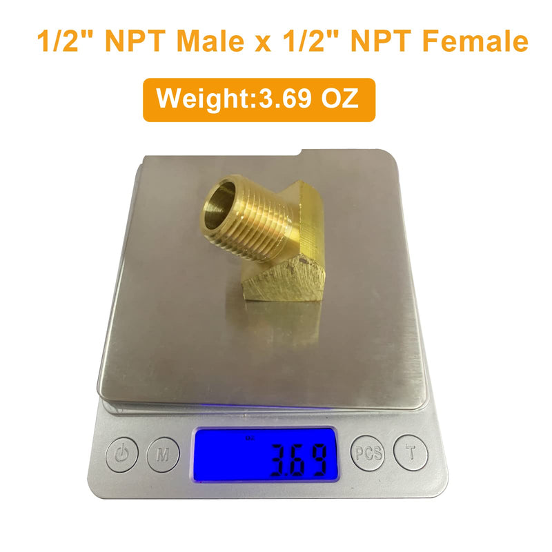 [Australia - AusPower] - Legines 45 Degree Street Elbow 1/2" NPT Male x 1/2" NPT Female Brass Pipe Fitting (Pack of 2) 1/2" NPT Female x 1/2" NPT Male 