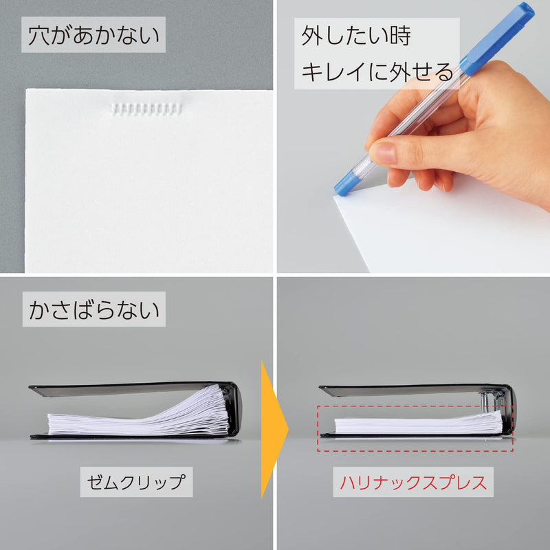 [Australia - AusPower] - Kokuyo Harinacs Press Staple-free Stapler; With this Item, You Can Staple Pieces of Paper Without Making Any Holes on Paper. [Pink]［Japan Import］ (Green) Green 