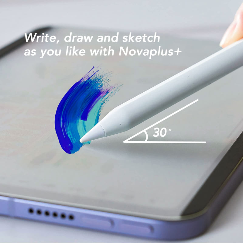 [Australia - AusPower] - Novaplus A6 Stylus Pen for iPad, 1.4mm Tip Exchangeable with Apple Pencil, Magnetic Design, Palm Rejection, Tilt Function. Precise Writing/Drawing. Compatible with iPad 6-9th/ Mini 6/Air 3-4th Gen. Black 