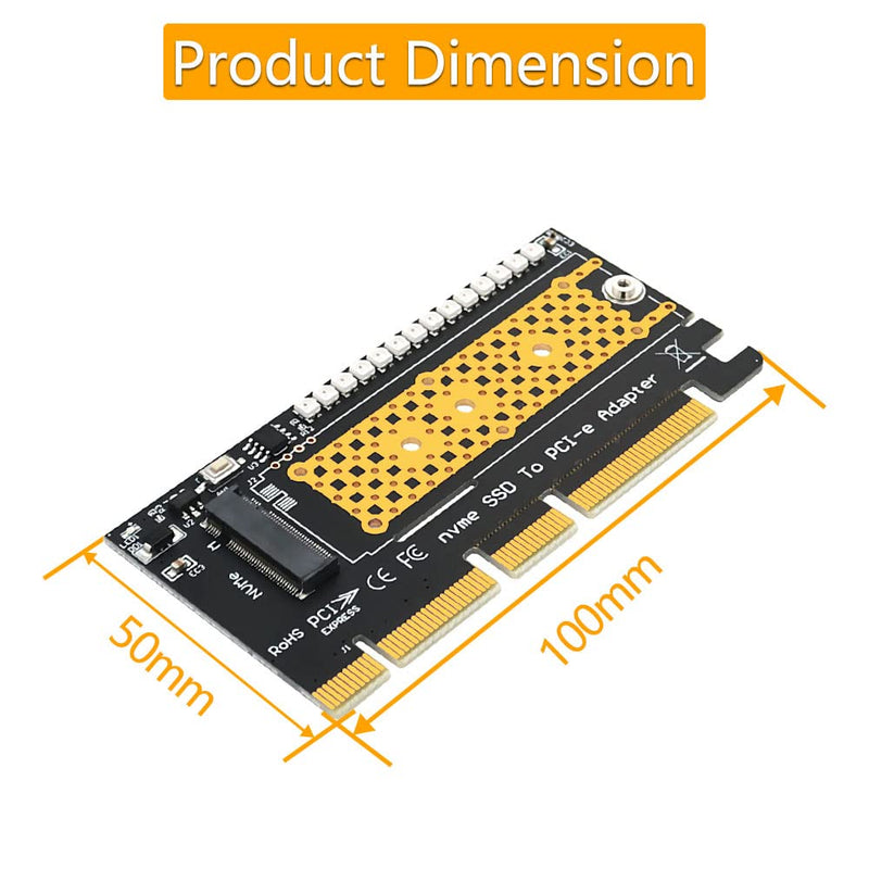 [Australia - AusPower] - HLT M.2 nvme SSD to PCI-E 4X/8X/16X Adapter with 3528 Colorful Flash LED 