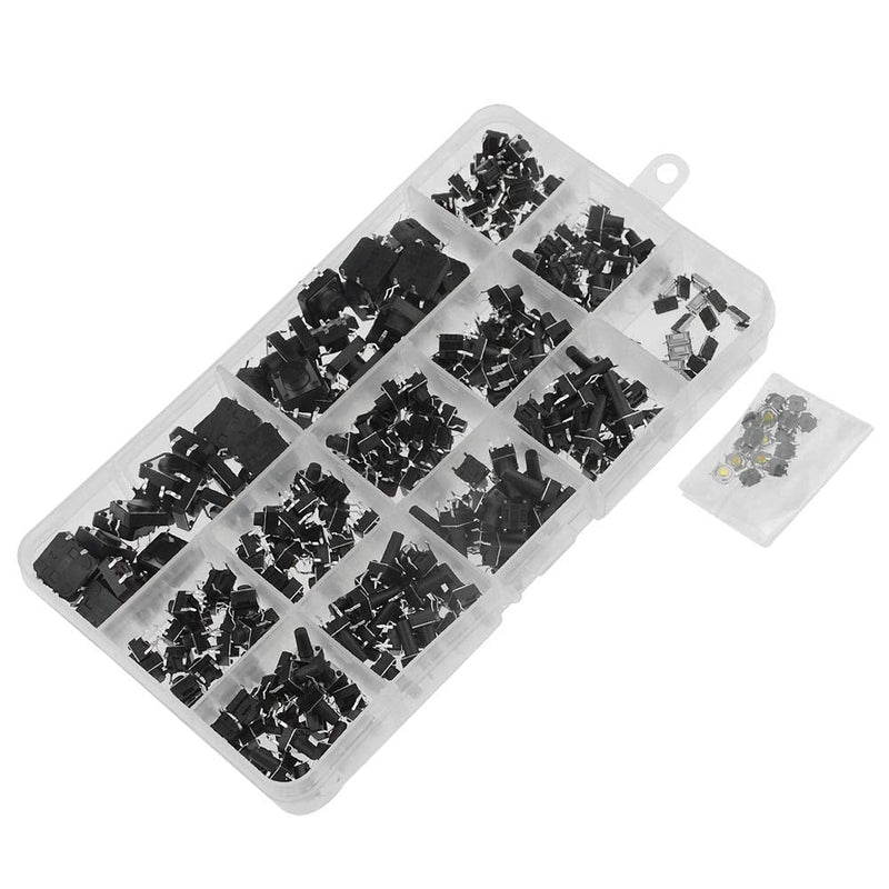 [Australia - AusPower] - XINGYHENG 280Pcs 6 * 6 * 5mm 4pin (14 Kinds,Each swith 20pcs) Mini Micro Momentary Tactile Push Button Switch Tactile Tact Push Button Switch Assortment Box 