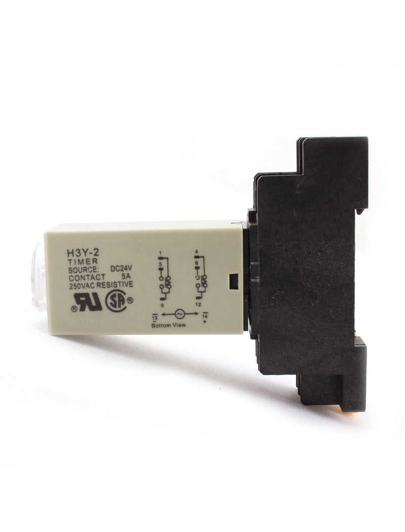 [Australia - AusPower] - uxcell Rotary Knob Control DC 24V DPDT 0-10 Second Power on Delay Timer Relay 