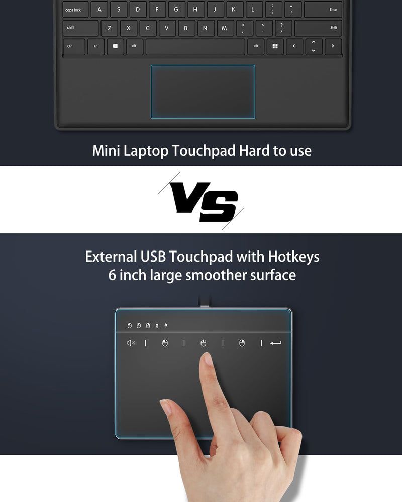 [Australia - AusPower] - seenda Touchpad Trackpad, Aluminum USB Wired Touch Pad High Precision Trackpad Mouse with Multi-Touch Navigation Plug and Play for Windows 11/10 Windows 7 Laptop Notebook Desktop Computer 