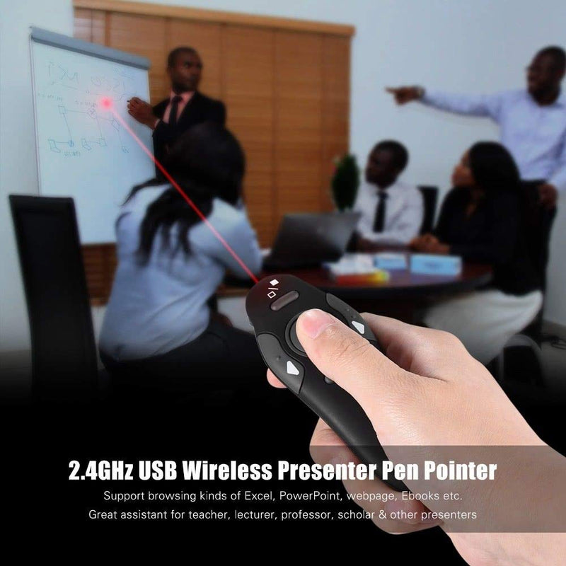 [Australia - AusPower] - Wireless Presenter, DDSKY 2.4GHz PPT Controller Presentation with Laser Pointer USB Mouse Clicker Flip Pen for Presentation Remote Slide Advancer 1-Pack 