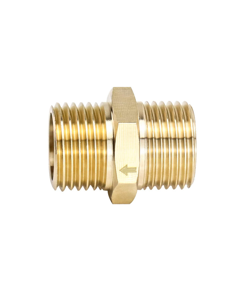 [Australia - AusPower] - QWORK 2Pcs Brass One-way Check Valve, 1/2" Male to 1/2" Male Thread of Backflow Preventer 1/2 inch Male to Male 