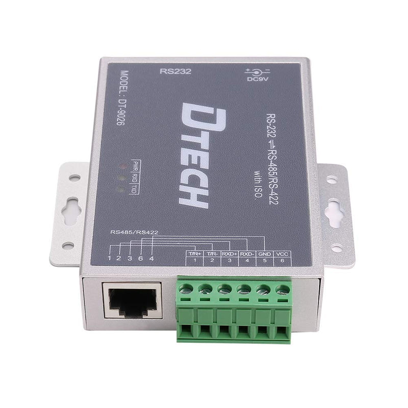 [Australia - AusPower] - DTech Active Isolated RS232 to RS485 RS422 Converter with RJ45 Serial Port Terminal Board Power Adapter DB9 Cable Optical Isolation Protection 2.5kV 