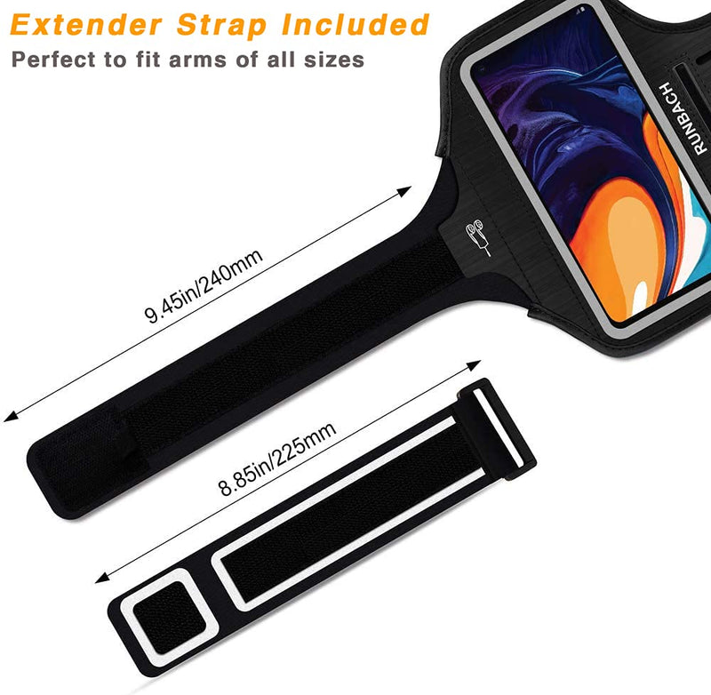 [Australia - AusPower] - RUNBACH Running Armband for Samsung Galaxy A70/A60/A51/A50/A32/A30/A20/A10E/A10/A9/A9 Pro/M11/M21/M31,Sweatproof Running Exercise Bag for Samsung Phone Black 