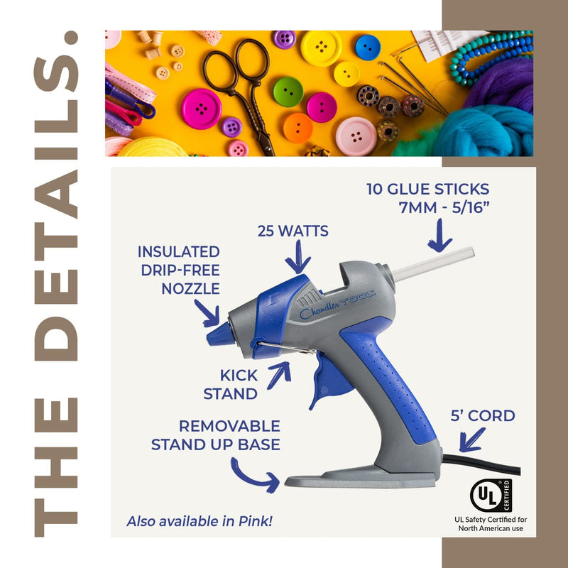 Mini Hot Glue Gun Kit 25W Small Size Stand up High Temp Hot Melt