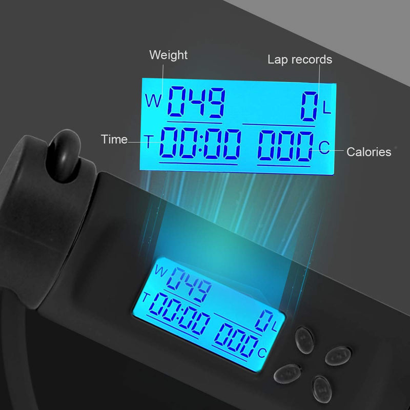 [Australia - AusPower] - Jump Rope, Digital Weighted Handle Workout Jumping Rope with Calorie Counter for Training Fitness, Adjustable Exercise Speed Skipping Rope for Men, Women, Kids, Girls 