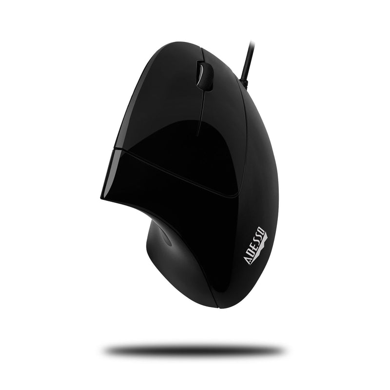 [Australia - AusPower] - Adesso iMouseE1 - Vertical Ergonomic Illuminated Optical 6-Button USB Mouse - Right Hand Orientation, Black 