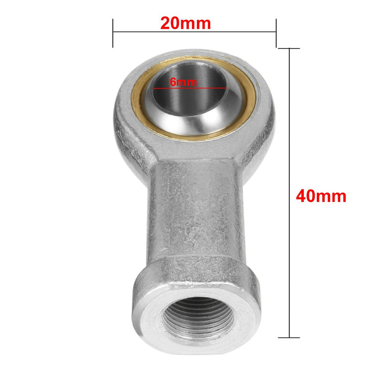 [Australia - AusPower] - uxcell SI6T/K, Rod End Bearing, 6mm Inside Dia Economy Self Lubricating Female Right Hand 4pcs 