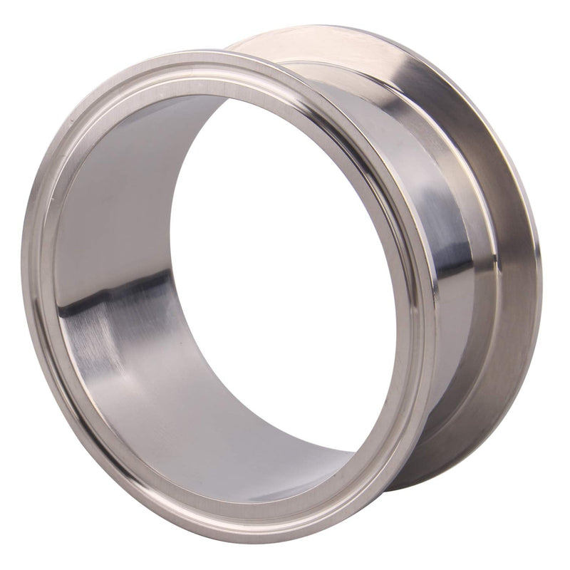 [Australia - AusPower] - DERNORD Sanitary Spool Tube with Clamp Ends,Stainless Steel 304 Seamless Round Tubing with 4 inch Tri Clamp Ferrule Flange (Tube Length: 2 Inch / 51MM) Tube Length: 2 Inch / 51MM 