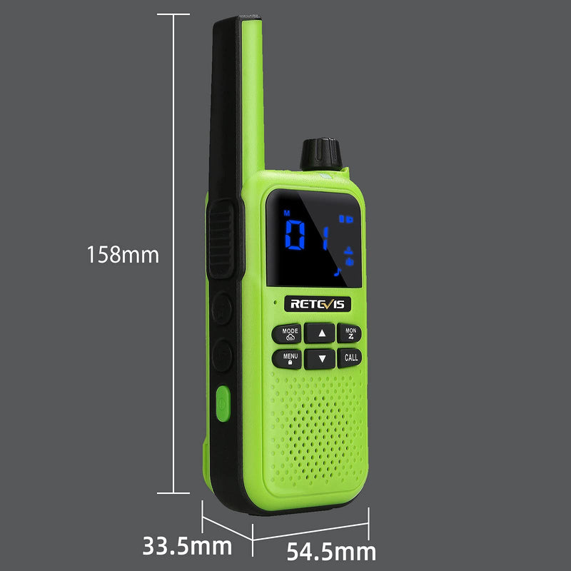 [Australia - AusPower] - Retevis RA19 Bluetooth Walkie Talkies, Long Range Two Way Radio,NOAA VOX 1400mAh Battery with Wireless Bluetooth Headset,for Family Outdoor Adventure(Green,1 Pack) 