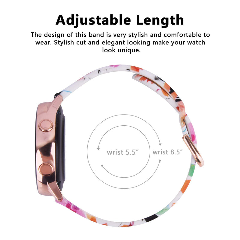 [Australia - AusPower] - KOREDA Compatible with Samsung Galaxy Watch 4 40mm 44mm/Classic 42mm 46mm/Active 2 40mm 44mm/Galaxy Watch 3 41mm Bands Sets, 20mm Floral Print Sport Strap Replacement for Galaxy Watch 42mm 3 pack#1 