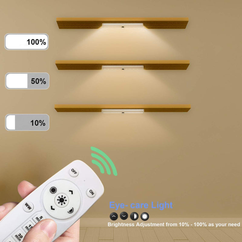 [Australia - AusPower] - Under Cabinet Lights Wireless LDOPTO Battery Operated Lights with Remote Control LED Closet Lights Counter Wall lights without wiring with Remote for Kitchen Shelf Hallway, Multiple Colors 2 Pack 