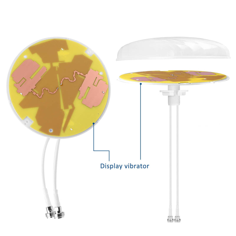 [Australia - AusPower] - Cross Polarized MIMO Dome Ceiling Antenna Indoor 2-5dBi 3G/4G/LTE/5G with Dual N Female Connector for Verizon AT&T T-Mobile Sprint Cell Phone Signal Booster Repeater Cellular Amplifier（698-4000MHz） 