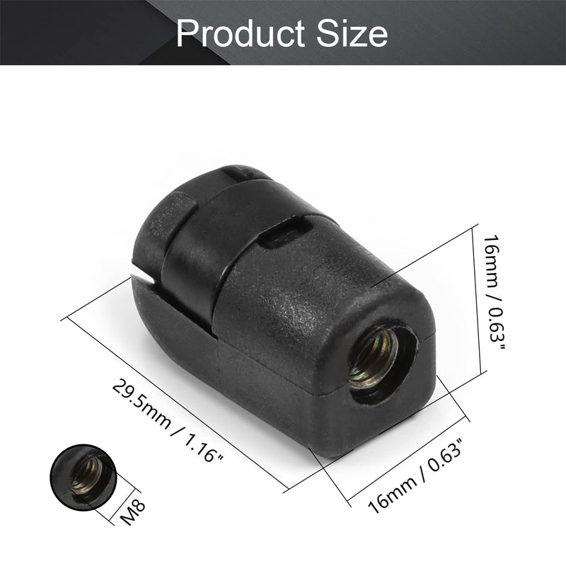 [Australia - AusPower] - Fielect 3pcs M8 Female Thread PA66A5 Gas Spring End Fitting Black Gas Spring Connector Generator Accessories 3Pcs Black 