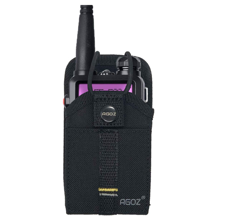 [Australia - AusPower] - Agoz Radio Holster for Arcshell AR-5, AR-6, BaoFeng UV-5R, Midland GXT1000VP4, Unication G4 G5, Retevis RT22 RT22S Two Way Radio Walkie Talkie Pouch Holder,Duty Belt Metal Clip Loop,Card Slot (Snap) 