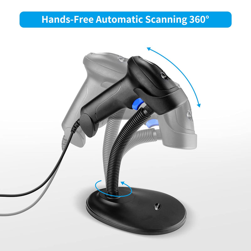 [Australia - AusPower] - Handheld USB QR Barcode Scanner, NetumScan Wired Automatic 1D 2D Image Bar Code Reader with Adjustable Stand for Store, Supermarket, Warehouse (Wired) 