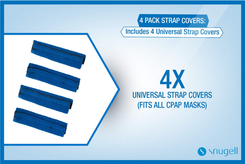 [Australia - AusPower] - CPAP Strap Cover by Snugell | 4X Pack Universal CPAP Strap Covers | Fits All CPAP Masks | Universal and Reusable Ultra Soft Fleece Design to Reduce CPAP Mask Headgear Pressure. 