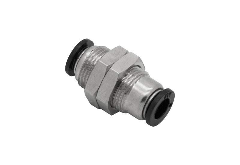 [Australia - AusPower] - PneumaticPlus PMM-1/4 Push to Connect Tube Fitting, Bulkhead Union - 1/4" Tube OD x 1/4" Tube OD (10 per Pack) 