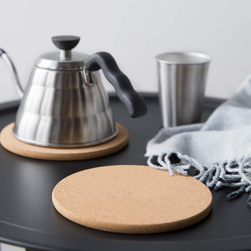 [Australia - AusPower] - CRCHOM 4 Pack Cork Trivet Set 8" Diameter x 0.4" Thick Round Cork Hot Pads for Dishes, Pots, Pans and Plants 