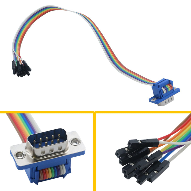 [Australia - AusPower] - Antrader 30CM/1Ft RS-232 Serial Cable 9 Pin DB9 Male Gender Changer Coupler Connector to 2.54mm 9 x Single Jumper Wires Adapter Cable Pack of 4 